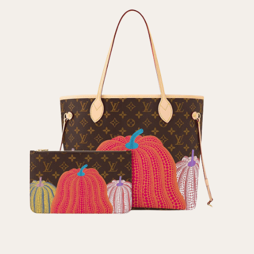 Louis Vuitton LV X YK Neverfull MM Pumpkin Print 12.2 Inches M46468