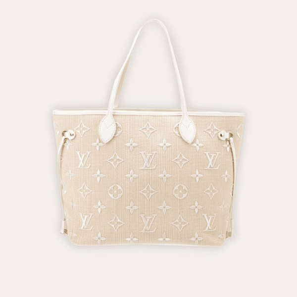 AURLV-BAG1101-1-1 Louis Vuitton Neverfull MM Monogram Giant By The Pool White On Beige 12.2 Inches M22838