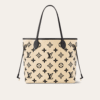 Louis Vuitton Neverfull MM Monogram Giant Black On Beige 12.2 Inches M22838