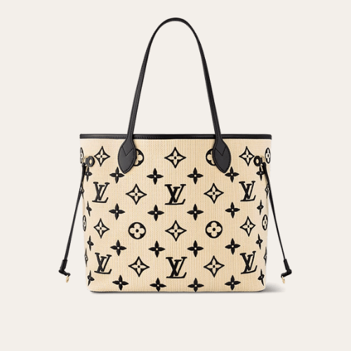 Louis Vuitton Neverfull MM Monogram Giant Black On Beige 12.2 Inches M22838