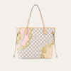AURLV-BAG1107-1 Louis Vuitton Neverfull MM Damier Azur Summer Trunks Pink 12.2 Inches M46329