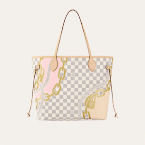Louis Vuitton Neverfull MM Damier Azur Summer Trunks Pink 12.2 Inches M46329