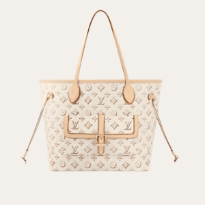 Louis Vuitton Neverfull MM Monogram Empreinte  With Pouch Pocket Beige 12.2 Inches M20921