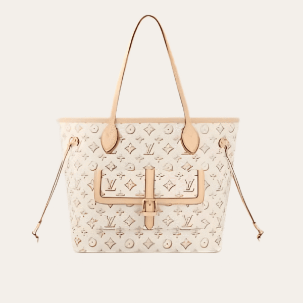 AURLV-BAG1109-1 Louis Vuitton Neverfull MM Monogram Empreinte With Pouch Pocket Beige 12.2 Inches M20921