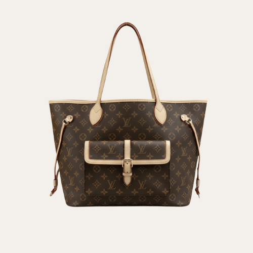 AURLV-BAG1110 Louis Vuitton Neverfull MM Monogram Empreinte With Pouch Pocket Brown 12.2 Inches M20921