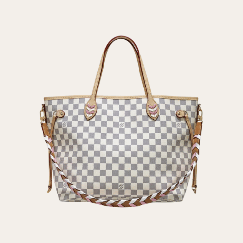 Louis Vuitton Neverfull MM Braided Damier Azur Beige 12.2 Inches N50047