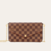 Louis Vuitton Pochette Félicie Damier Ebene Cerise Red 8.3 Inches N40492