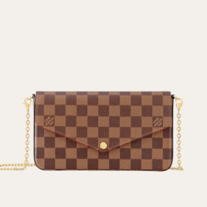 Louis Vuitton Pochette Félicie Damier Ebene Cerise Red 8.3 Inches N40492