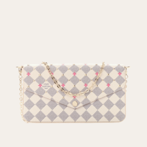 Louis Vuitton Pochette Félicie Damier Azur Fuchsia 8.3 Inches N64616
