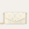 Louis Vuitton Pochette Félicie Monogram Empreinte Latte White / Candy Blue 8.3 Inches M83025
