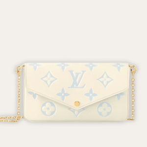 Louis Vuitton Pochette Félicie Monogram Empreinte Latte White / Candy Blue 8.3 Inches M83025