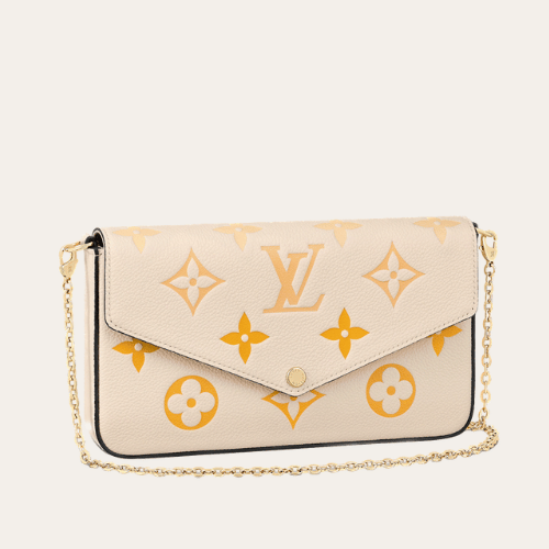 AURLV-BAG1128 Louis Vuitton Pochette Félicie Monogram Empreinte Beige Gold 8.3 Inches M80498
