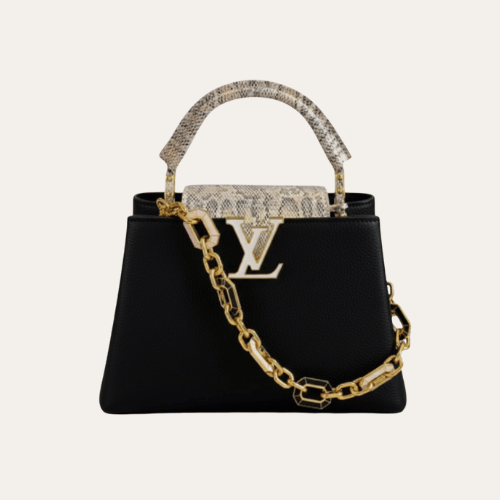 Louis Vuitton Capucines Top Handle Bag In Luxury Black 10.6 Inches