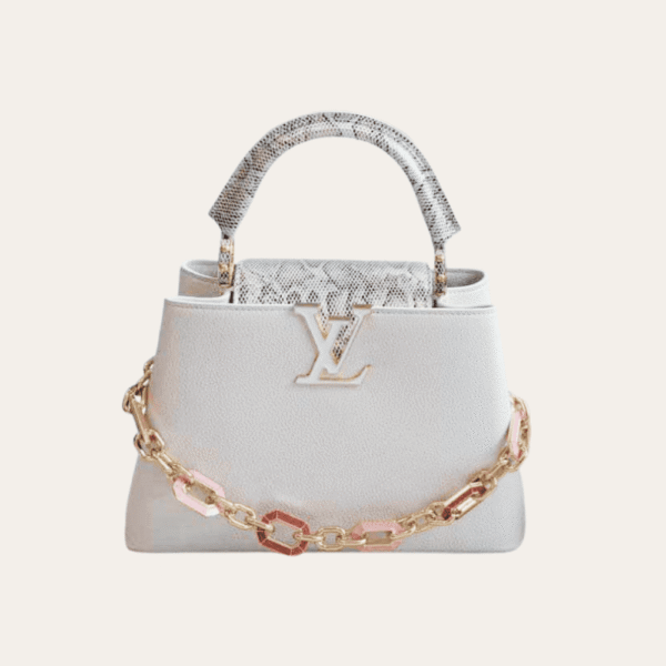 Louis Vuitton Capucine Top Handle Bag In Luxury White 10.6 Inches