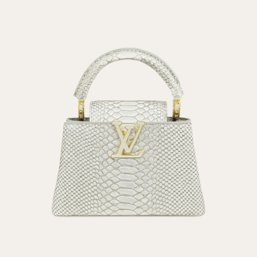 Louis Vuitton Capucines Mini Silver Grey 8.3 Inches