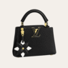 Louis Vuitton Capucines Mini With Flower Charm Black 8.7 Inches