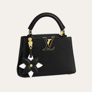 AURLV-BAG1184-3 Louis Vuitton Capucines Mini With Flower Charm Black 8.7 Inches