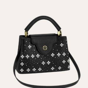 Louis Vuitton Capucines BB Black With Flower Studs Black 10.6 Inches