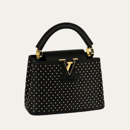 Louis Vuitton Capucines Mini With Studs Black 7.9 Inches
