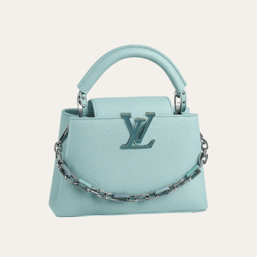 Louis Vuitton Capucines Mini With Chain Blue 7.9 Inches