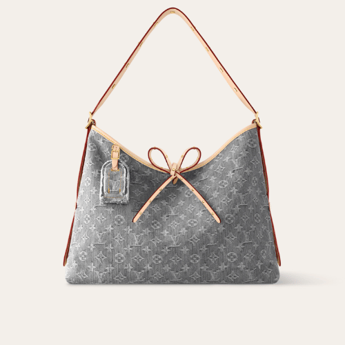 Louis Vuitton Carryall Mm Washed Gray Denim 15.3 Inches M13289