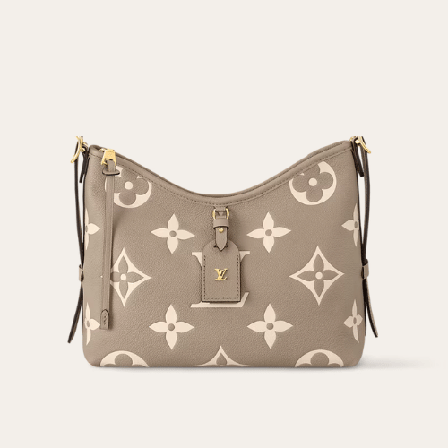 Louis Vuitton Carryall PM Bicolor Monogram Empreinte Tourterelle Beige 11.6 Inches