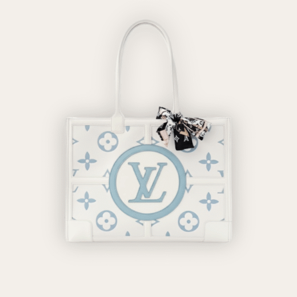 AURLV-BAG1336.png Louis Vuitton Onthego Tote Bag White / Blue 15.7 Inches