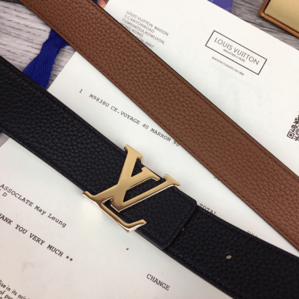 Louis Vuitton 40Mm Reversible Belt Black Golden
