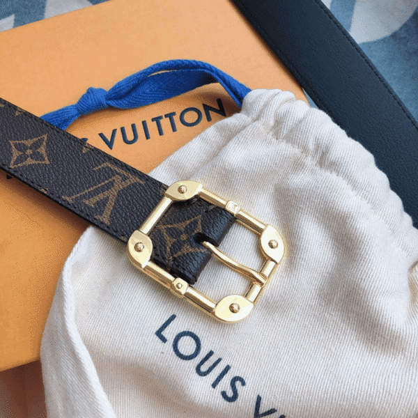 Louis Vuitton Belt Monogram Brown Golden