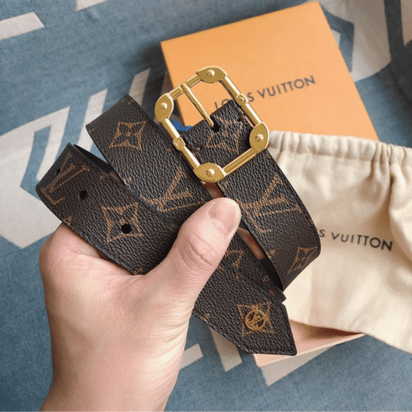 Louis Vuitton Belt Monogram Brown Golden