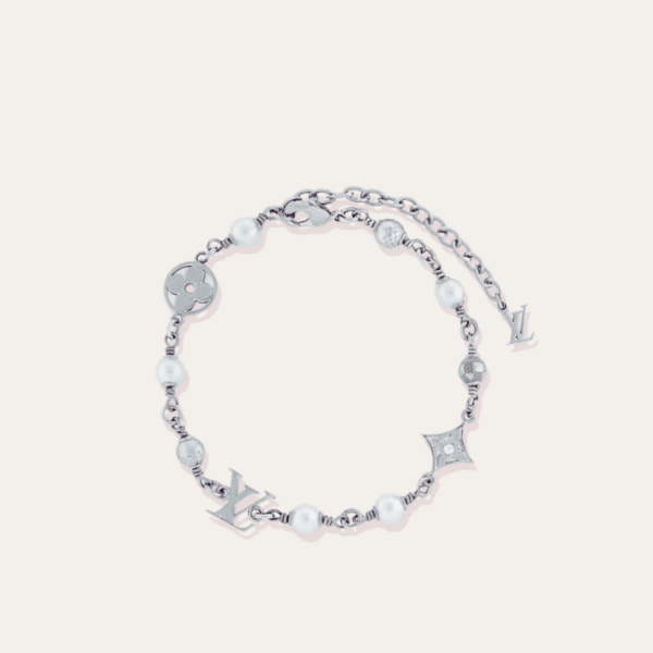 Louis Vuitton Monogram Pearl Charm Bracelet Silver-Tone