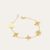 Louis Vuitton Monogram Flower Charm Bracelet Gold-Tone