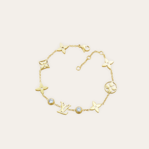 Louis Vuitton Monogram Flower Charm Bracelet Gold-Tone