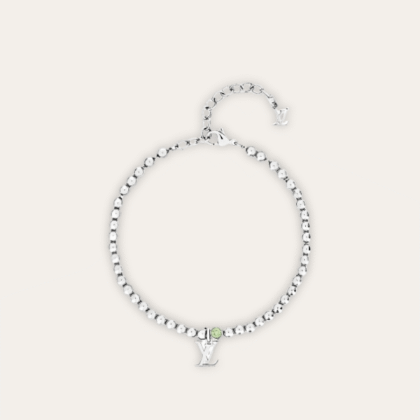 Louis Vuitton Lv Charm Bead Bracelet Silver-Tone