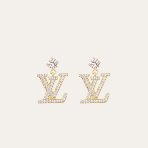 Louis Vuitton Lv Charm Drop Earrings Gold-Tone