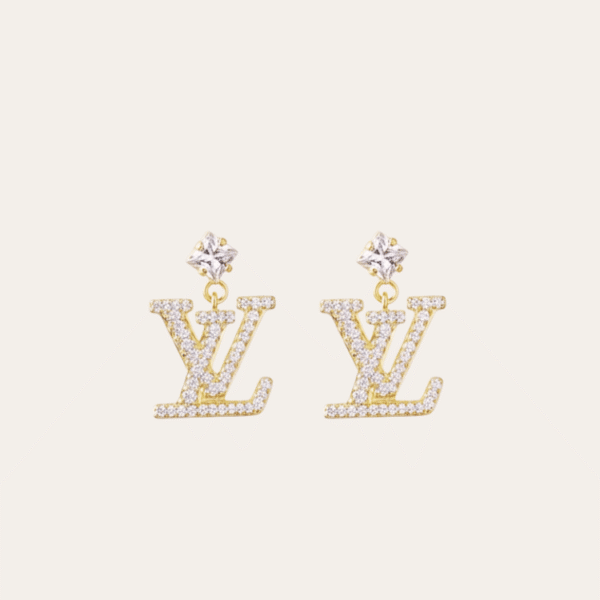 Louis Vuitton Lv Charm Drop Earrings Gold-Tone