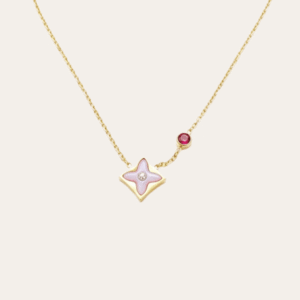 Louis Vuitton Monogram Flower Pendant Necklace Gold-Tone