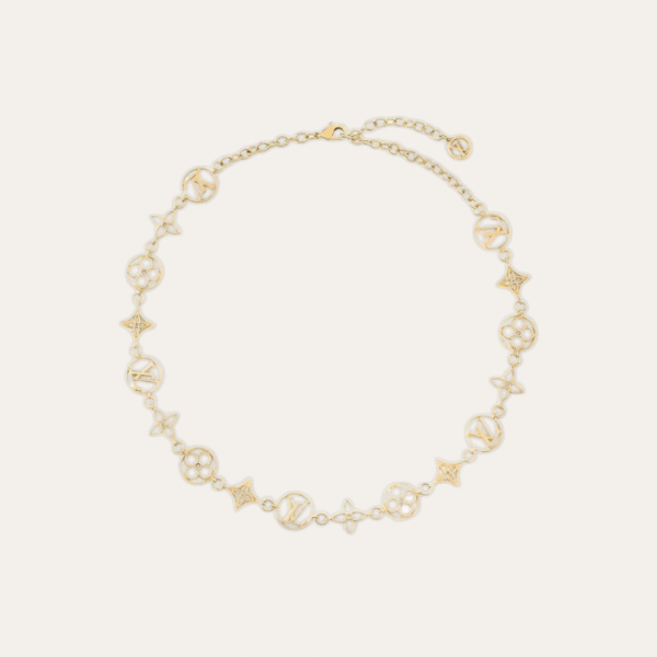 Louis Vuitton Monogram Bloom Necklace Gold-Tone