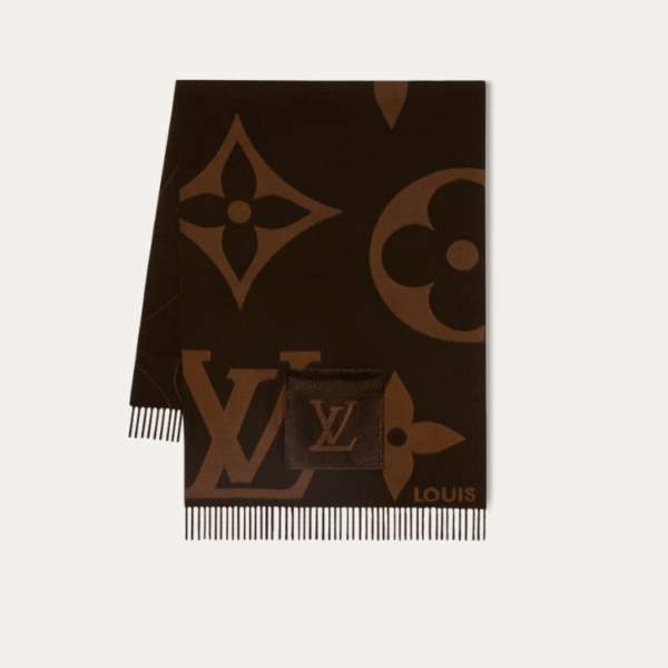 Louis Vuitton Monogram Shine Scarf Brown/Beige 74.8 Inches