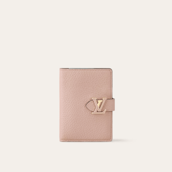 Louis Vuitton Vertical Compact Wallet Capucines Taurillon Pink 3.5 Inches M82198