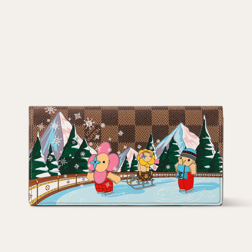 Louis Vuitton Sarah Wallet Damier Ebene Pink 7.5 Inches N40722