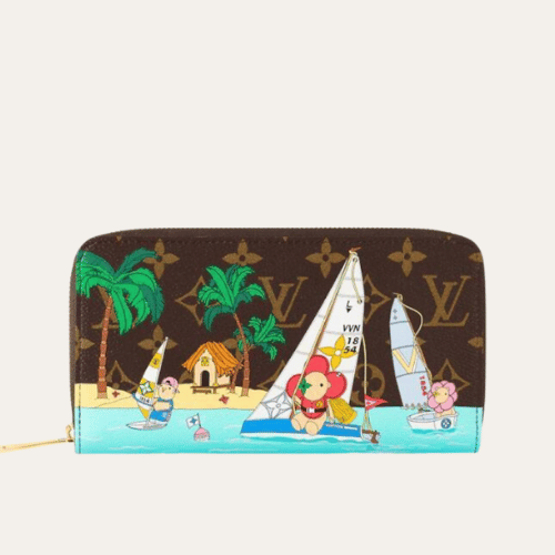 Louis Vuitton Zippy Wallet Vivienne Damier Azur Brown 7.7 Inches N40507