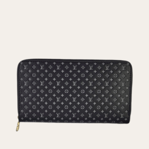 Louis Vuitton Zippy Round Long Wallet Nanogram Black 7.7 Inches M82233