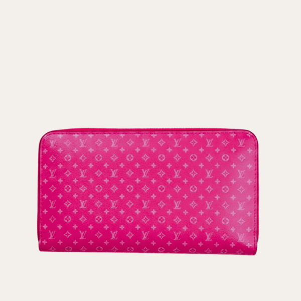 AURLV-WALLET1010-3 Louis Vuitton Zippy Round Long Wallet Nanogram Pink 7.7 Inches M82233