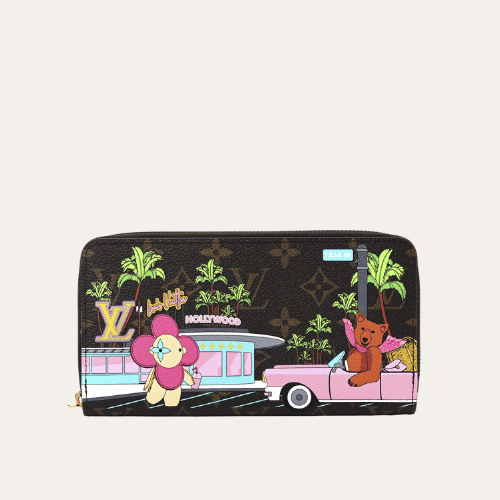 Louis Vuitton Zippy Wallet Monogram Vivienne Fuchsia Pink 7.5 Inches M80857