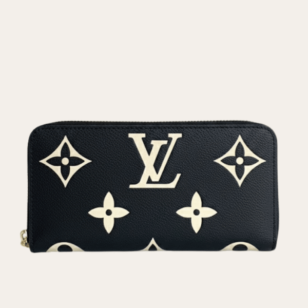 Louis Vuitton Zippy Wallet Bicolor Black/Beige 7.7 Inches