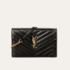 Saint Laurent Matelassé Envelope Bag Black 8.7 Inches