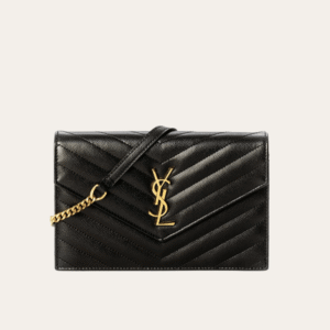 Saint Laurent Matelassé Envelope Bag Black 8.7 Inches