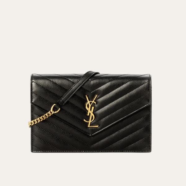 Saint Laurent Matelassé Envelope Bag Black 8.7 Inches
