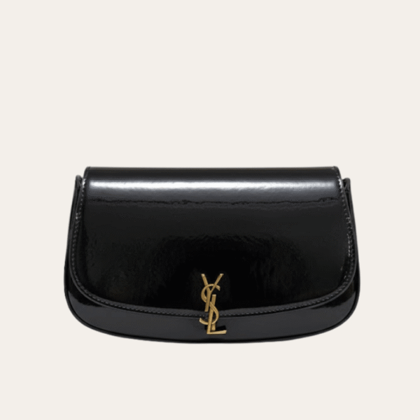 Saint Laurent Solferino Satchel Bag Black Patent 8.5 Inches